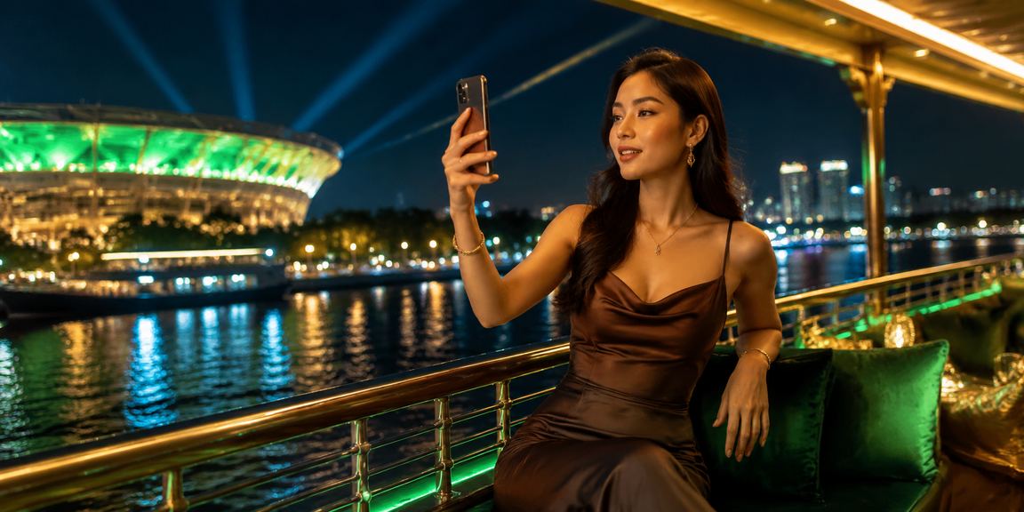 Người chơi xem tỷ lệ kèo tại quán cà phê vùng Mekong