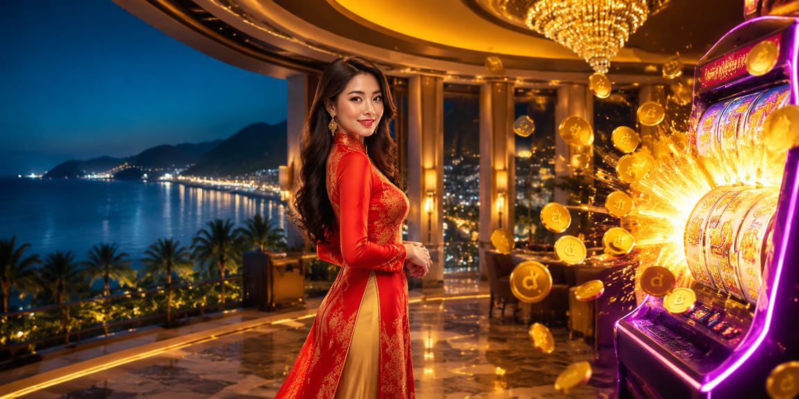 Người chơi xổ số và slot game tại Phú Quốc mặc áo dài truyền thống