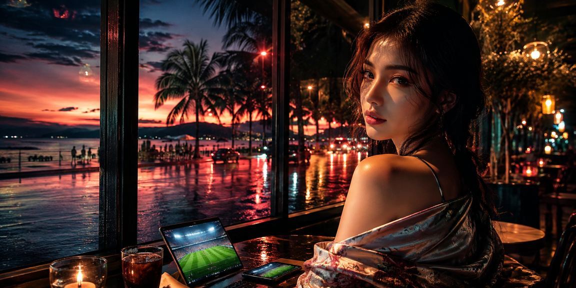 Người xem thể thao tại quán cà phê Phú Quốc với màn hình chiếu trận đấu