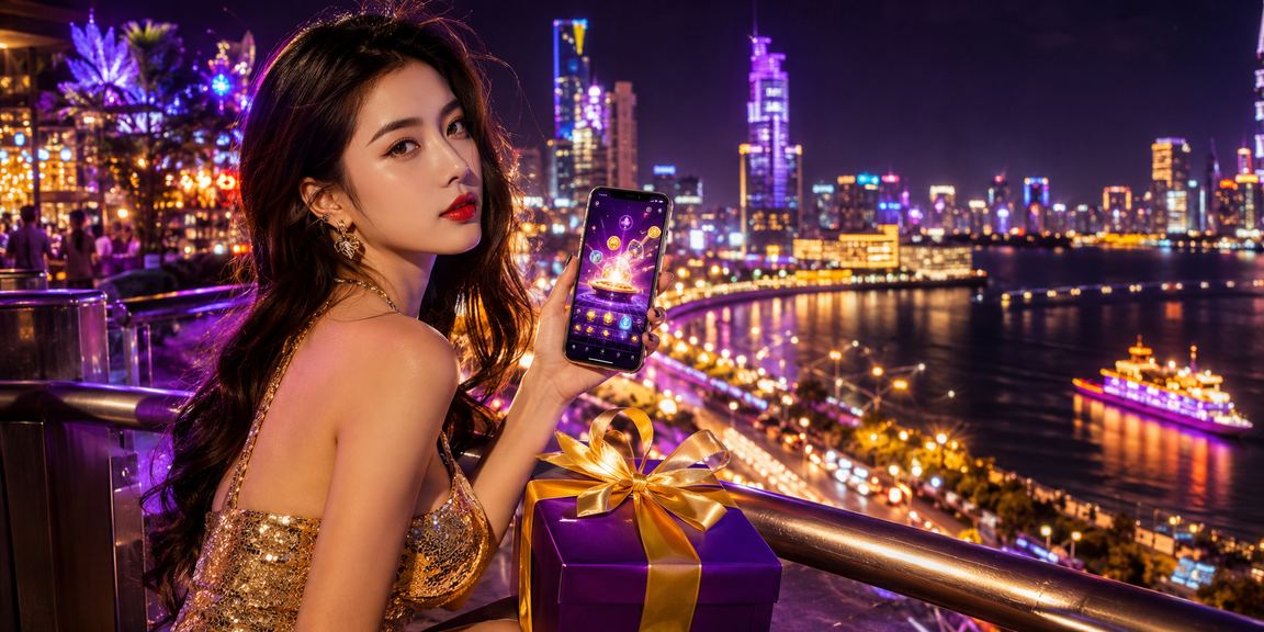 Người dùng tải ứng dụng ctm trên điện thoại tại Sài Gòn về đêm với ánh đèn neon