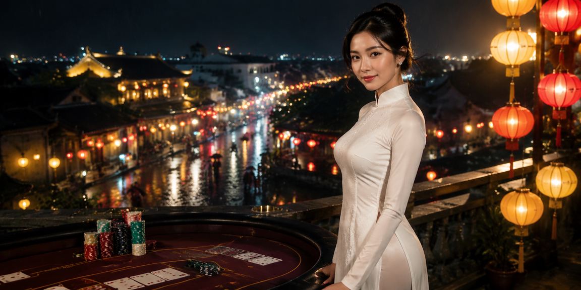 Không gian giải trí trực tuyến sôi động với ánh đèn rực rỡ đặc trưng của casino Việt Nam